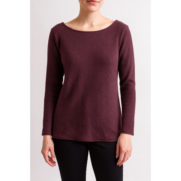 Co-operative Angora Blend Sweater Soft Knit Long Sleeve Top Maroon L - Picture 1 of 3